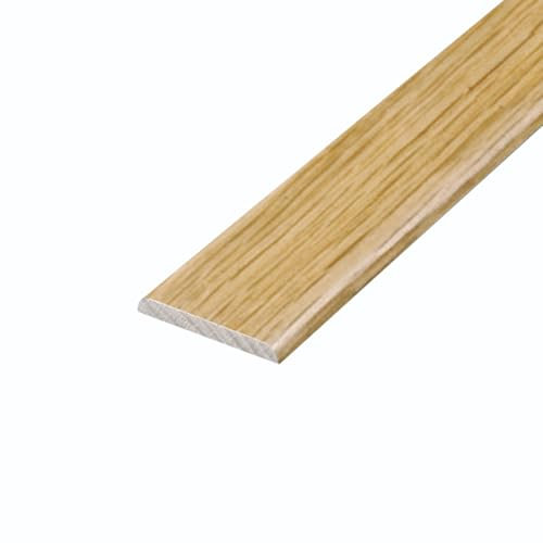 Lacquered Prefinished Solid Oak Flat Threshold Cover Strip, Door Bar, Transition Moulding For Engineered, Solid & Laminate Flooring 900mm x 45mm x 6mm