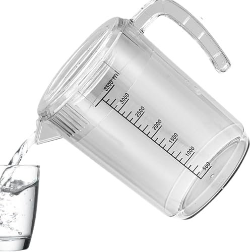 Clear Water Carafe, Large Pitcher Jug, Heat Resistant Pitchers, Glass Juice Container, 10.43x7.09 Inches, Ideal for Brewing Tea, Mixing Fruit Drinks & Serving Refreshing Beverages