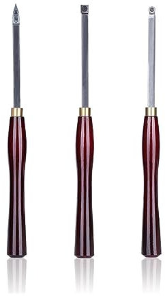 Outil de tournage sur bois, outils de coupe à insert en carbure, tige carrée avec manche en bois for outil de tournage de tour, outil de travail du bois(E)