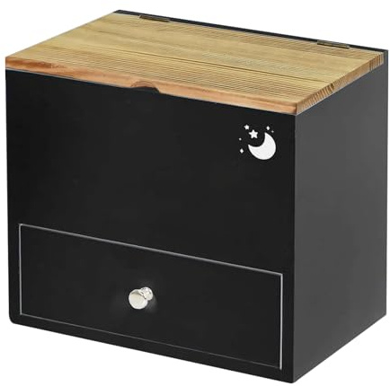 Porte-tampons - Distributeur de boîte à tampons en bois - Boîte de rangement décorative avec caractéristique de design élégant - Maison, salle de bain, toilettes, coiffeuse, spa, maquillage