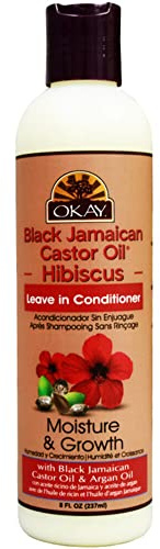 Okay Leave in Conditioner für Feuchtigkeit und Wachstum – Black Jamaican Castor Oil & Hibiscus Leave in Conditioner, 237 ml