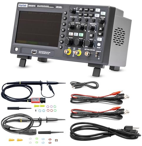 Hantek DSO2D15 Digital Storage Lab Osciloscopes150MHz Ancho de banda 2CH Dual Channel 1GSa/s 8M Profundidad de memoria con 1CH Generador de forma de onda