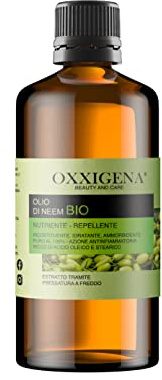 Oxxigena Olio di Neem Biologico Vergine Puro al 100% - 250 ml - Spremuto a Freddo - Idratante, Ricostituente, Ideale per Capelli, Pelle - Vegano, senza OGM