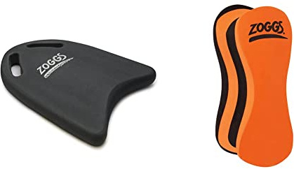 Zoggs EVA Kick Board Medium Black, One Size, 311646 & Unisex's Pull Buoy, Orange/Black, One Size