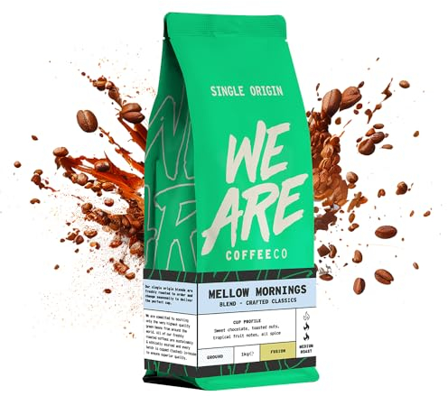 We Are Coffee Co - Mellow Mornings - Single Origin Blend Ground Coffee Espresso 1kg | Medium Roast | 100% Arabica | Freshly Roasted in the UK
