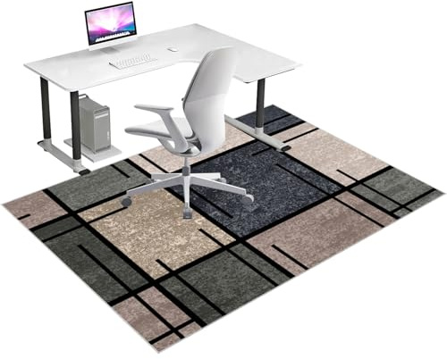 Alfombrilla para Silla de Oficina 120 x 140 cm, Alfombra Silla Gaming, Protector Suelo Silla Ruedas, Alfombrilla Protectora para Suelos para Suelos Duros, Tapete de Protección de Madera/baldosas