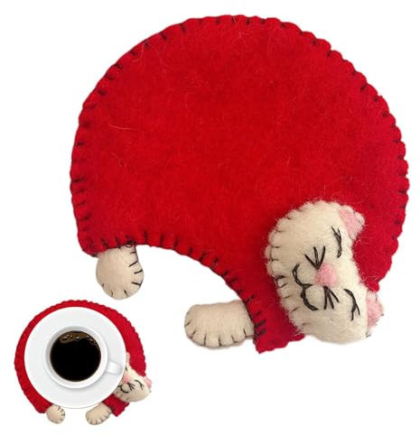 Sottobicchiere portabicchieri in feltro | Sottobicchieri per gatti, sottobicchieri per bevande, sottobicchieri assorbenti in feltro per bevande, tappetino isolante per cucina, scrivania, tavolo, bar,