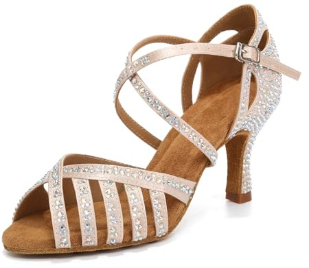 ZYXWVU Zapatos de Baile Latino con Diamantes Salsa Tango Bachata Profesional Performance