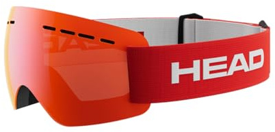 HEAD SOLAR FMR - Gafas de esquí y snowboard para adultos, unisex, color rojo