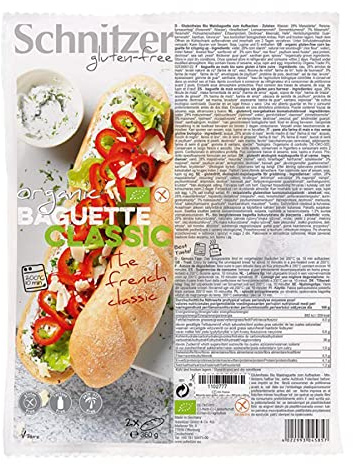 Schnitzer glutenfree Bio Baguette classic glutenfrei, 1er Pack ( 1 x 2 )