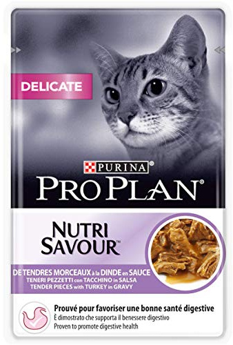 Purina Pro Plan Delicate Digestion Cibo Umido per Gatti Adulti Pezzettini in Salsa Tacchino, 26 Bustine da 85g