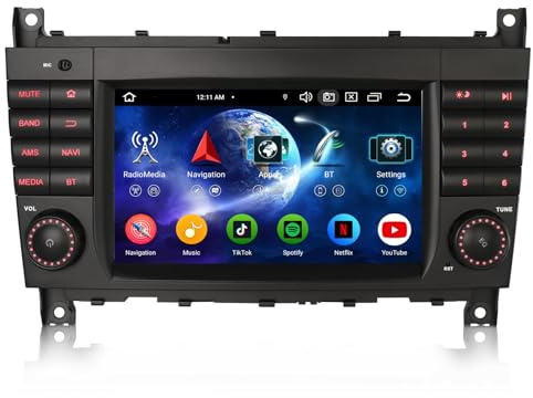 Erisin 8-Core Android 16 4GB+64GB GPS Navegación Estéreo de Automóvil para Mercedes Benz Clase C W203 Clase CLC W203 C180 Clase G W463 Wireless CarPlay Android Auto Bluetooth 5.0 WiFi DSP Dab+ CANBUS