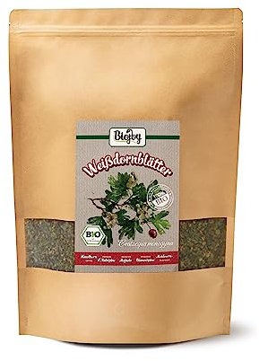 Biojoy BIO-Weißdorn-Tee (500 g), Weißdornblätter geschnitten, Hawthorn Tea (Crataegus Monogyna)