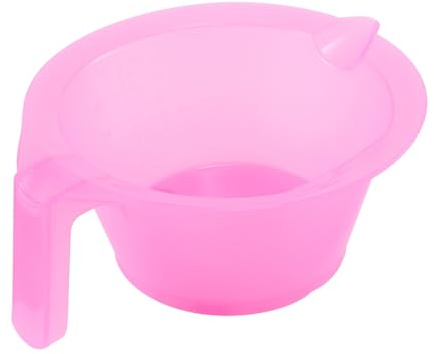 FOMIYES 3Pcs Pink Hair Dye Bowls with Handle Plastic Hair Color Mixing Tools for Salon and Home Use