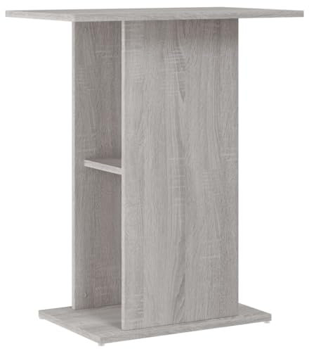 vidaXL Engineered Wood Aquarium Stand in Sonoma Grey - Moisture Fish Tank Stand with Storage Space - Stylish Home Decoration Accent