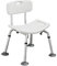 Silla de baño VED con respaldo cómodo, color blanco, para personas mayores, discapacitadas y embarazadas, ajustable, de aleación de aluminio, antideslizante, con capacidad máxima de 136 kg, asiento de