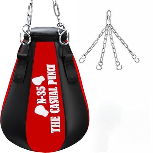 N-35 - Pera de maíz (60 cm, saco de boxeo, sin relleno), color rojo y negro