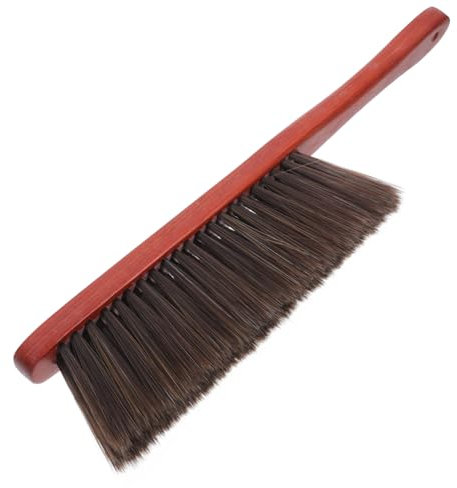 CHILDWEET Fireplace Brush Long Handle Wood Hand Broom Soft Bristle Dusting Brush for Bench Sofa Furniture Cleaning Tools with Wooden Handle