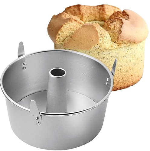 TSJESMIC - Stampo Chiffon Cake, Tortiera Alta 11 cm, ANTIADERENTE, Stampo Chiffon Cake 24 cm Largo e Apribile, Per Ciambellone E Dolci Americani, Teglie Torta Da Forno In Alluminio 99,5 Per Alimenti