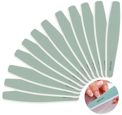 12 lima professionale per unghie 1000/4000, per lucidatura, per unghie naturali, lisce e lucide, per unghie naturali, per nail art e la casa