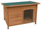 Wooden Dog Kennel Medium Pet House Shelter Animal Hut 70 H x 103 W x 66cm D Outdoor Indoor Hinged Open Top 5cm Raised Base Removable Floor Door Flaps Weatherproof Fir Wood Easy Clean Slanted Roof