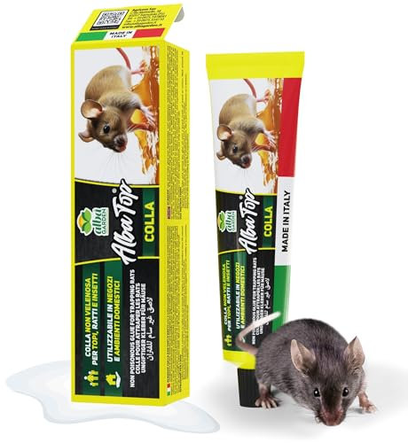 Albagarden – Colla per Topi Extra Forte, Atossica e Inodore - Colla topicida per Trappola Adesiva per Roditori, Scarafaggi e Insetti Striscianti - Senza Veleno - 135 gr
