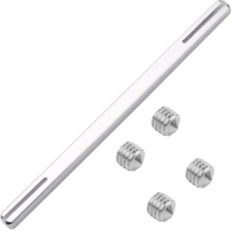 Perno Cuadrado de 8 mm X 150 mm, Barra de Husillo de Repuesto para Manija, Barra de Eje Dividida Cuadrada de Acero, Llave Cuadrada para Juego, Cerradura de Puerta Interior, con 4 Tornillos M6