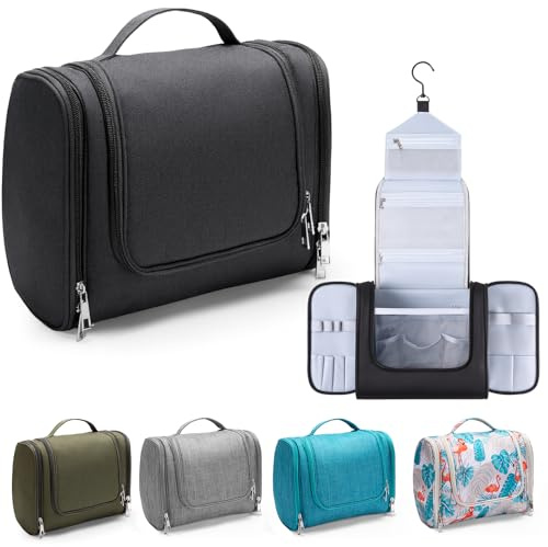 Trousse de Toilette Voyage pour Homme et Femme, Grande Trousses de Toiletry Imperméable a Suspendre, pour Toute la Famille