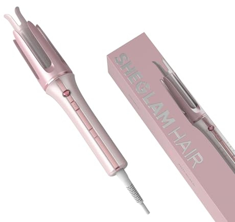 SHEGLAM Cupid's Charm One-Touch Arricciacapelli Istantaneo Arricciacapelli Automatico 25mm Ceramica, 3 Temperature (170-210°C), Ricci Facili e Veloce per Capelli Lunghi (25mm)