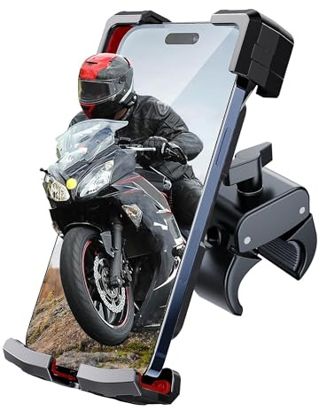 LENTLY Supporto Per Cellulare Clip Per Manubrio Con Doppio Smorzatore Di Vibrazioni Supporto Per Telefono Per Bicicletta O Per Telefono Moto GPS Supporto