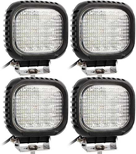 4 fari da lavoro a LED da 48 W, 4560 lm, 6500 K, 12 V, 24 V, luce di inondazione per illuminazione di campo vicino, veicoli agricoli, trattori, escavatori, fuoristrada, SUV, ATV UTE UTV