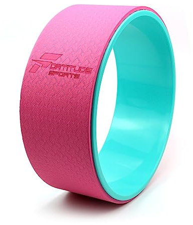 Fortitude Sports Yoga-Rad für Dehnung und Flexibilität, Dharma-Roller für Pilates, Yoga-Posen, Rückbeugungen, rutschfest, 33 x 13 cm, Rosa