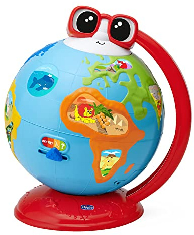 Chicco Edu Globe, Globo Hablando Educativo, Ideal para Aprender Geografía, Música, Anécdotas, Flora, Fauna Y Más, 300+ Frases, Cuestionarios Y Canciones, Método Montessori