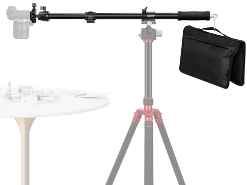 NEEWER Über Kopf Stativ Verlängerungsarm mit Arca Schnellwechselbasis, teleskopierbar 22-37,8, robuster Metall Kamerahalterungs Galgenarm mit Kugelkopf & Sandsack für Produktfotografie Videos, ST005
