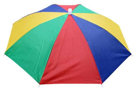 Sombrero de Sombrilla Plegable, Sombreros de paraguas, Accesorio para Playa y Actividades al Aire Libre, Apto para Adultos y Niños, Colores Brillantes, Festival, Carnaval