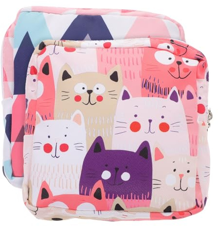 WOFASHPURET Bolsa para Guardar Toallas Sanitarias Estampado De Leopardo 2 Unidades Tamaño Pequeño Portátil Uso Escolar y Viajes