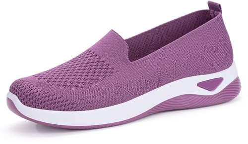 Genérico Zapatillas Ortopedicas Mujer Zapatos para Caminar Ortopedicos con Malla Calzado Verano Casual Zapatillas Zapatos Cómodas para Senderismo (Purple, 38)