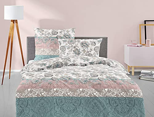 Irisette Mako-Satin Bettwäsche Set Bettwäsche 2 teilig Bettbezug 155 x 220 cm Kopfkissenbezug 80 x 80 cm EOS 8326-60 Pastel
