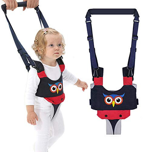 IULONEE Lauflernhilfe Gehhilfe für Baby Stehen Gehen Lernen Helfer Walker Sicherheitsleinen mit Sicherheitsschnalle und Magischen Aufklebern Kleinkind Fuß Assistent für Kinder(Blau)