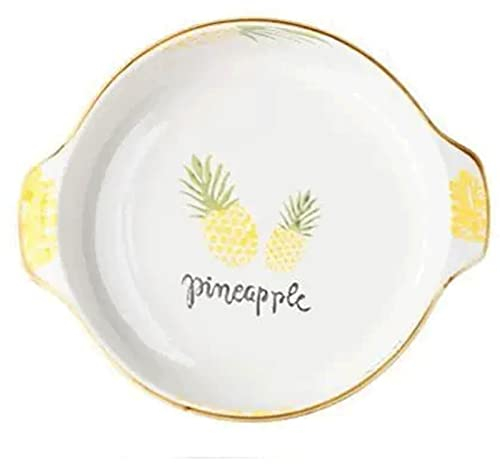 Fuente de Horno Plato for hornear de cerámica, molde for pastel de plato profundo de 9 pulgadas, molde for asar lasaña con asas, plato for hornear cazuela for horno, plato redondo for pastel de cocina