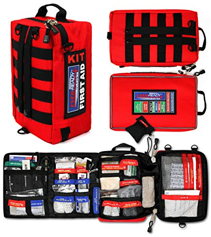 Ever-Ready Industries Outdoor Protection and Workplace First Aid Kit - Emergency Medical and Trauma Kit- Color Coded, Essential Trauma Items, Durable and Portable - 196 Pieces