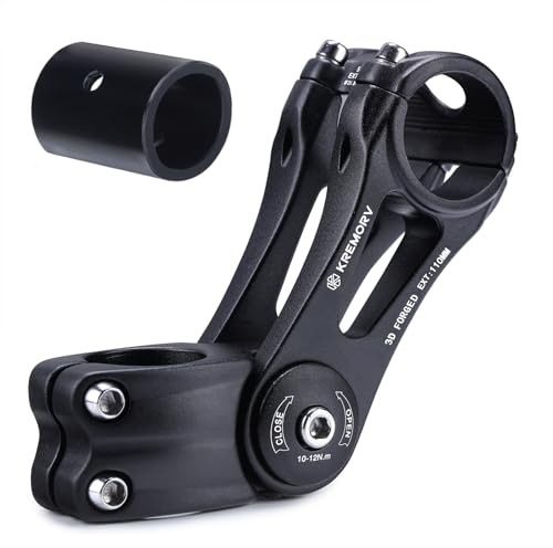 KREMORV Lenkervorbau Fahrrad Vorbau Verstellbar 25.4mm und 31.8mm Vorbau Verstellbar Radfahren 110mm 130mm Fahrrad Vorbau Riser für Mountainbike Rennrad MTB