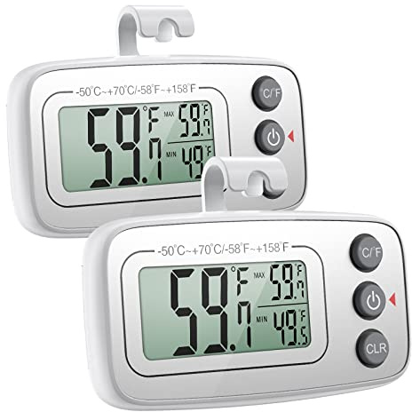 Termometer hygrometer Ankilo digital kylskåpstermometer frystermometer trådlös inomhustermometer med LCD-display, magnetisk, Max/Min inspelningsfunktion för hem, restauranger