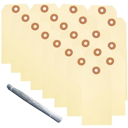 Presentetiketter, 100 st, vita fraktetiketter, hängande etiketter för kort etikettpapper, prisetiketter, etiketter för etikettering