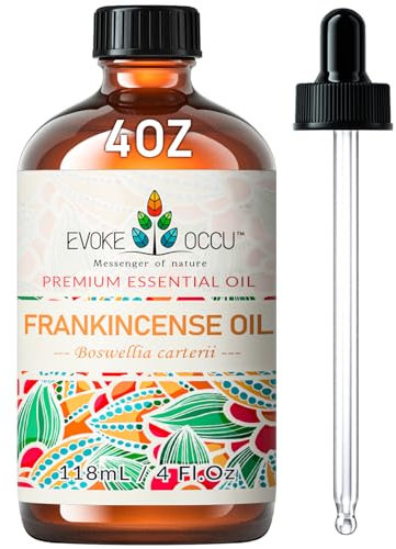 EVOKE OCCU Olio Essenziale Incenso 118ml, Frankincense Oil per Cura della pelle, Relax, Aromaterapia, Massaggio, Diffusore