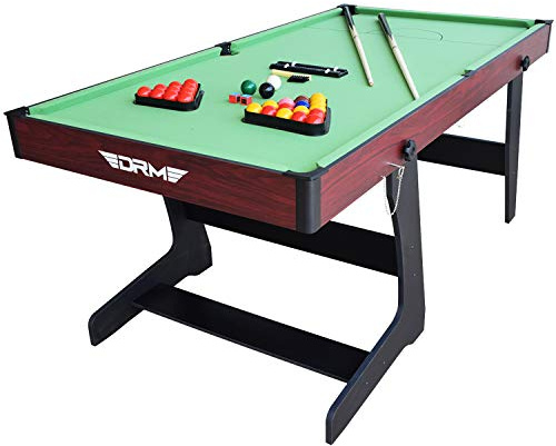 MTE Folding Pool Billiards Table with Accessories Snooker Table Billiard Playing Cloth Indoor Billiards Table - 6FT Pool Snooker Table, Green