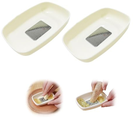 2 Pack Stainless Steel Multi-Purpose Grater Set – Lemon Zester, Ginger/Garlic/Cheese Shredder with Herb Stripper, Blade Wiper & Spoon Rest, Grating Bowls for Fruits, Vegetables, Chocolate, Nutmeg