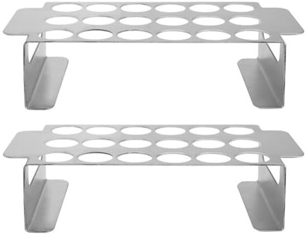 LIANFOND 2-pack rostfritt stål chili grillställ med 18 non-stick-hål för utomhusmatlagning, silver