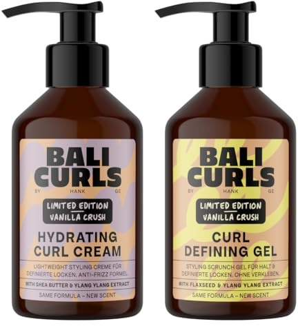 Bali CURLS Curl Defining Limited Kit – Crème hydratante Curl & Defining Gel (150 ml chacun) – Pour des cheveux souples et définis – Hydratation, définition et tenue sans collage