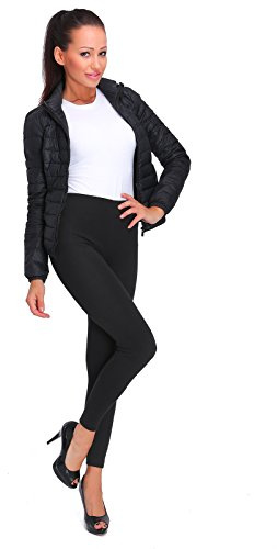 FUTURO FASHION Vinterfleecefodrade leggings för kvinnor, termiska varma leggings för kvinnor, fleecefodrade dambyxor, elastisk midmidja, daglig yoga, gym, vandring, damleggings, storlek 8-28, Svart